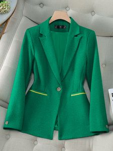 Costumes pour femmes Blazer formel Blazer dames Orange vert noir automne hiver femme à manches longues simple bouton affaires vêtements de travail veste manteau 230920