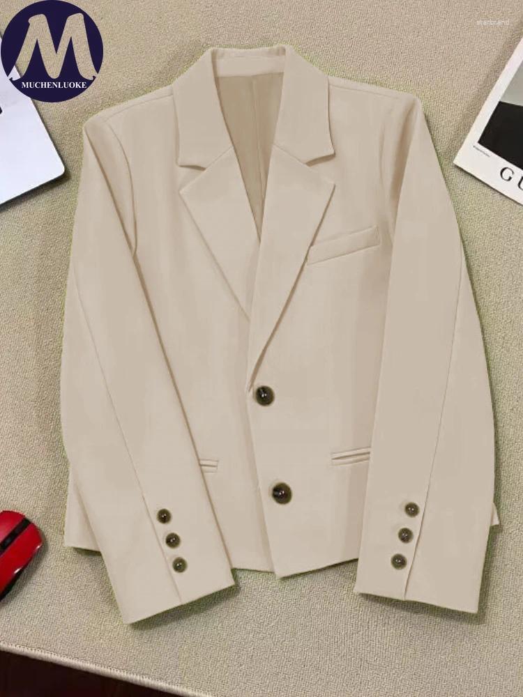 Damskie garnitury Blazer Woman 2024 Wiosna jesienna swoboda wszechstronna Blazers z długim rękawem Coats Korean Fashion Loose Office Tops