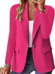 Costumes de femmes Blazer Vêtements Couleur de mode solide Jacket Veste de navette Cardigan Cardigan à manches longues Hiver Bause Cause Soft Femme