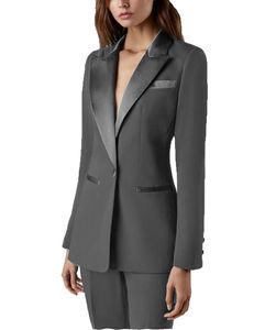 Damespakken Blazers 2 -delige outfits voor vrouwen Blazer met een broek Wedding Tuxedos Party Office Work Slim Fit Business Suit 230310