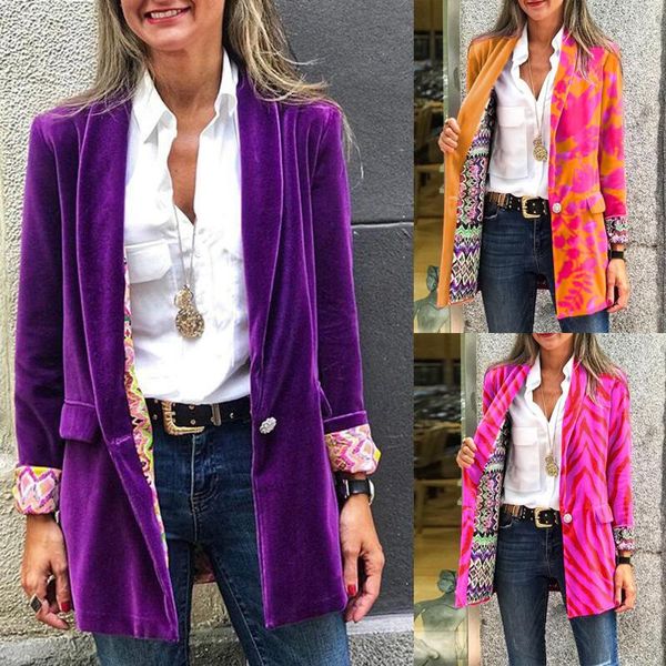 Costumes pour femmes Blazers 2021 mode manteau femmes hiver automne imprimé léopard vêtements d'extérieur chaud à manches longues veste pour hauts