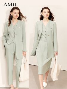 Damespakken Blazers Amii Minimalisme 2-stuks Sets Dames Outfits Spring-milieuvriendelijke gerecycled stoffen Pak Business Suit 12341163 230426
