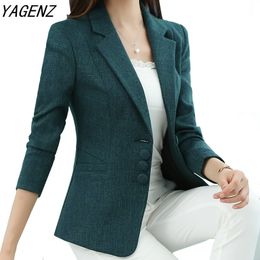 Trajes de mujer Blazers Otoño Primavera Blazer de mujer S-6XL Elegante Moda Lady Blazers Abrigo Mujer Slim Office Lady Chaqueta Outwear Casual Tops 230302