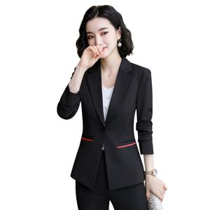 Costumes pour femmes blazers costume automne veste femme bureau travail usure dames noire rouge blanc simple bouton blazer femme