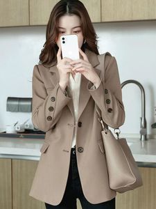 Women's Suits Blazers Blazers Womens Notched Single Breasted Solid Casual Office Lady All-match Daily Classic Chic Streetwear Top Spring Autumn 230807
