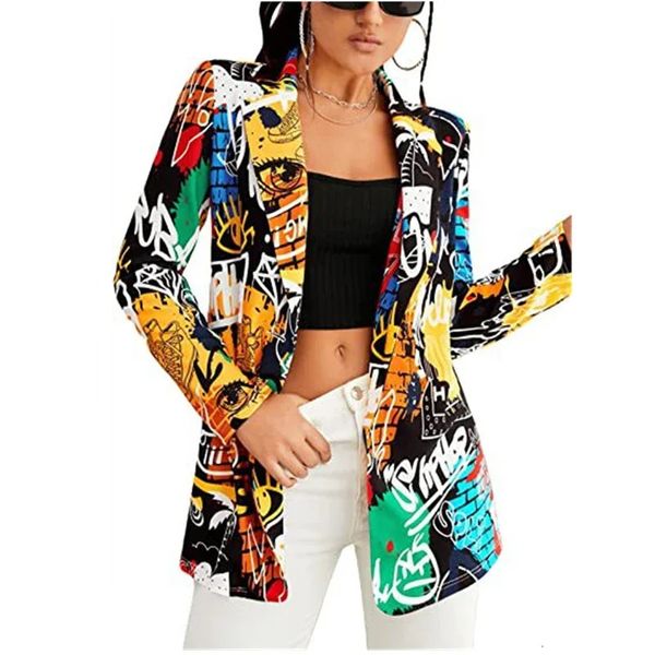 Costumes de femmes Blazers Blazer décontracté Femmes minces manteaux colorés non positionnement Blazers imprimés ropa mujer y2k veste mode streetwear femme vêtements 231121