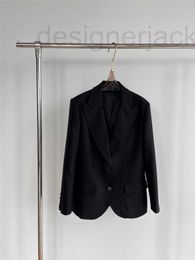 Damespakken Blazers Designer Early Spring Nieuwe Mm High Set Twill Wool Horn Button Flip Collar Suit Solid Color Celebrity Style Coat Knsf
