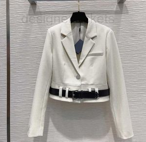 Trajes de mujer Blazers Diseñador Traje corto Abrigo con cinturón Botón Moda Otoño Chaquetas Ropa talla S-L RSDU