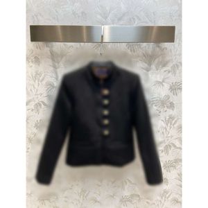 Damespakken Blazers Early Autumn Standing Collar Single Row Gold Button Short Coat High Taille Halve Rok Fashion Set