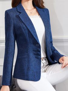 Costumes pour femmes Blazers femmes élégantes automne Blazer décontracté à manches longues professionnel mode bureau dame affaires mince simple boutonnage manteaux 230509