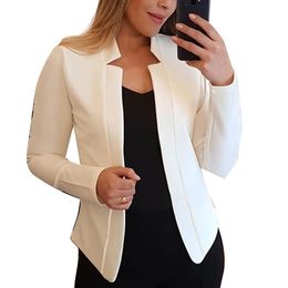 Costumes pour femmes Blazers automne mode femmes couleur unie à manches longues col montant Slims Fit Blazer manteau vêtements 221119