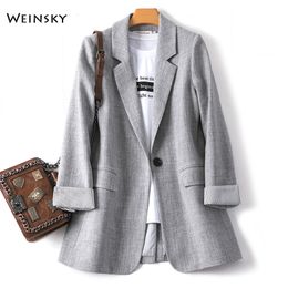 Costumes pour femmes Blazers Mode Affaires Plaid Femmes Travail Bureau Dames À Manches Longues Printemps Casual Blazer 221119