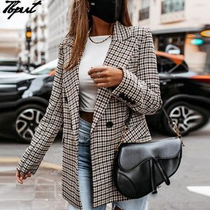 Damespakken Blazers Fashion Women Plaid Blazer Spring Autumn Vintage Tweed Jackets 2023 Kantoor dames Elegant Chic Slim