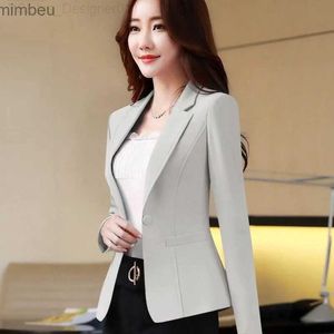 Costumes de femmes blazers femelle coréenne décontractée courte bouton simple blazer femme de haute qualité blazers veste printemps automne dame office de travail coatl240117