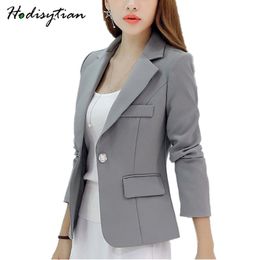 Damespakken Blazers Hodisytian Autumn Fashion Blazer voor vrouwen Casual massieve jas jas bovenkleding blaser lange mouw dunne vrouw