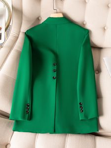 Costumes pour femmes Blazers Kaki noir vert femmes solide formel Blazer manteau femme à manches longues simple bouton veste droite pour bureau dames vêtements de travail 230220