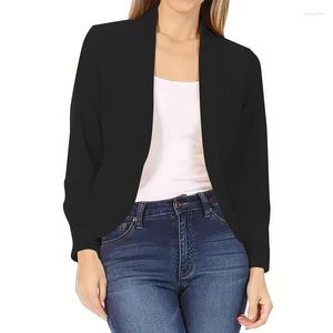 Costumes pour femmes Blazers Dames Veste Cardigan À Manches Longues Hauts Sans Boutons Simple Noir Blanc Rouge Bleu Mode Femme Tout Match Manteau