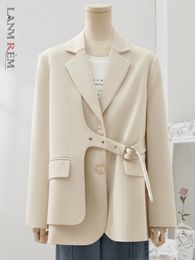 Trajes de mujer Blazers LANMREM Designer Spliced Blazer Coat para mujer de manga larga de un solo pecho Abrigos coreanos Ropa femenina 2023 Otoño 32D163 230715