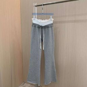 Damespakken Blazers MI24 Zoete korte taille brief Diamond T-shirt+Lace Design Casual Pants Set