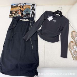Damespakken blazers niche design trendy knappe werkkleding lange rok+top modieuze luie stijlset