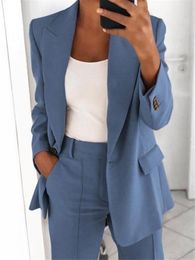 Costumes pour femmes Blazers Blazer surdimensionné Manteau pour femme Noir Lâche Casual Élégant Blazers Femme Printemps Mode Élégant Bureau Formel Dames Vêtements 230520