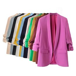 Costumes pour femmes Blazers PB ZA printemps et automne loisirs urbains polyvalent bonbons femmes manches plissées Blazer 231110