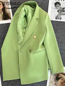 Damespakken Blazers Lente Herfst Nieuwe Metalen Gesp Jasje Koreaanse Mode Temperament Populaire Pak Blazer Vrouwen Chique en Elegante Blazer WomanL240118