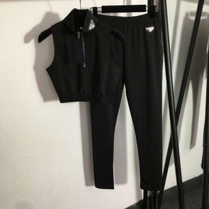 Costumes pour femmes, blazer d'été, ensemble d'exercices de Yoga, Triangle, col debout, débardeur sans manches + sous-vêtements amincissants élastiques