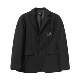 Damespakken Blazers We11Done Suit jas Hip Hop Streetwear Casual jas hoogwaardige borst Oval Lijm Logo Kantoor Werkkleding in TA