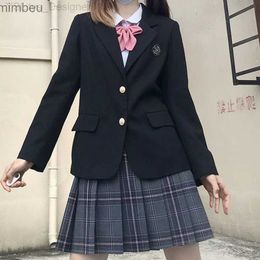 Costumes de femmes Blazers femme 2023 automne nouvelle veste de costume féminin à manches longues à manches longues jk school uniforme drame féminin cardigan manteau japonais c240411