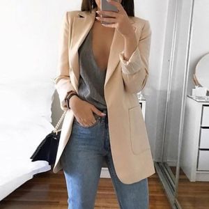 Damespakken Blazers Women Blazer Casual Long Sleeve Slim Jackets Blazers Open Front Office Lady Suit jasje Ol Rapel Coat Cardigan Formal Blazers 230311