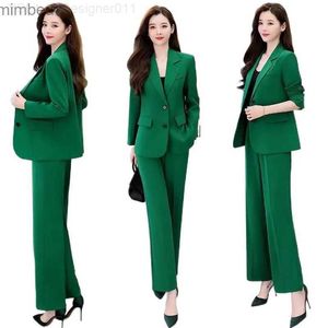 Costumes de femmes Blazers Fashion's Fashion Professional Suit coréen Elegant Spring automne Nouvel Blazers décontracté Coat + Pantalon Two-Piece Set Femlae Clothing C240410