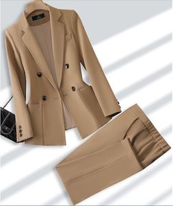 Costumes pour femmes Blazers Survêtement pour femmes Mode Dames Pantalon Costume Formel Femmes Bureau D'affaires Travail Porter Blazer Et Pantalon Deux Pièces Ensemble Avec Poche 230316