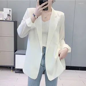 Costumes pour femmes Blazers Femmes Sun-Preuve élégante Dames Style coréen Vacances Couleur unie Casual Slim 2023 Été Tout-match à manches longues Chic