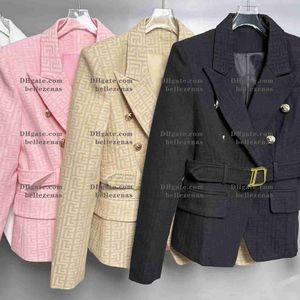 Damespakken Blazers Damesontwerper Blazers Hoogwaardige Retro Fashion Presbyopic Maze-serie Pak Jacket Lion Dubbelbreasted Slim Plus Size11e7