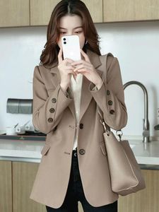 Women's Suits Blazers Womens Notched Single Breasted Solid Casual Office Lady All-match Daily Classic Chic Streetwear Top Spring Autumn