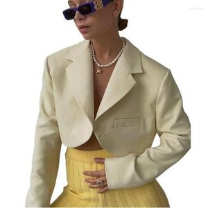 Damespakken Casual elegante damesjassen Rapel Blazers Single Buckle Top Women Fashion Blazer dameskleding vrouw jas