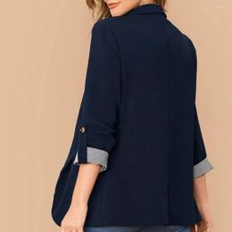 Trajes de mujer chaqueta chic blazer longitud regular para mujeres lavables solo botón casual