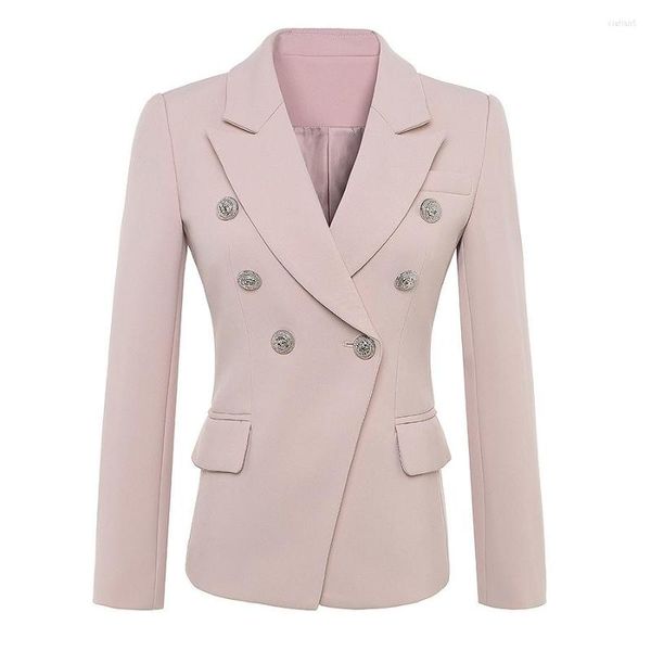 Trajes de mujer Blazer de diseñador clásico Chaqueta de traje de manga larga con doble botonadura Señora de la oficina Primavera Otoño Ropa de trabajo formal de negocios