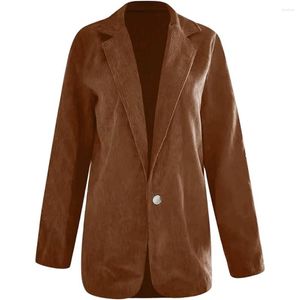 Trajes de mujer chaqueta de pana traje Blazers 2023 estilo coreano un botón Otoño Invierno manga larga Casual señoras abrigo de cuello a medida