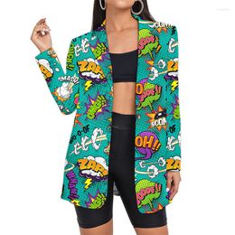 Damespakken Aangepaste 3D -printen Blazer Women's Jacket Diy Your Design Pieture Fashion Plus Size Lady Coat Drop Groothandel