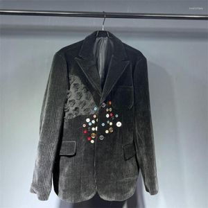 Trajes para mujeres Corana negra personalizada Patchwork Fashion Patchwork Blazer para hombres Autumno de invierno Autumn Y4151