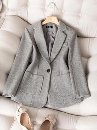 Abiti da donna Elegante Blazer Cappotto per donna Manica lunga Streetwear Giacca moda coreana Bottone sottile Risvolto 2024 Cappotti primavera estate