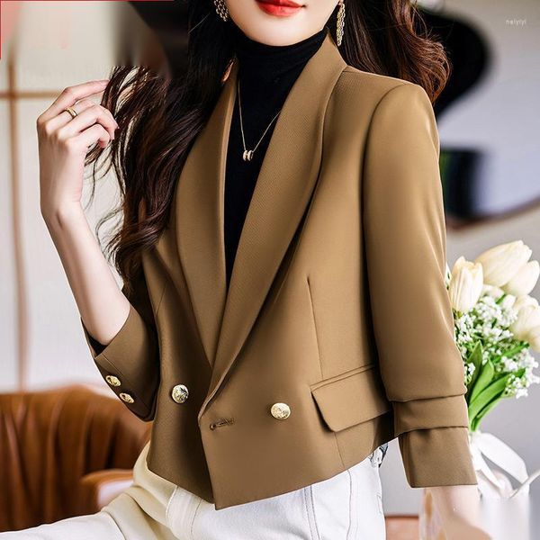 Trajes de mujer Elegante Negocios Casual Todo fósforo Manga larga Diseño de oficina Color sólido Simple Un solo botón Chaqueta elegante Primavera Otoño