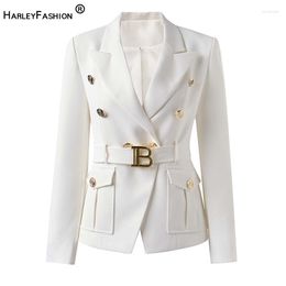 Costumes pour femmes, personnalisé en usine, qualité de luxe, Style classique, bureau, blanc, noir, blazer de poche avec Blet