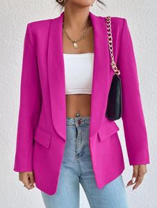 Trajes de mujer Blazer de moda Traje de solapa sólida 2023 Otoño Invierno Primavera Estilo viajero Mujer Chaqueta elegante Abrigo Top Casual Tela de sarga