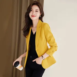 Damespakken mode formele blazer vrouwen lente herfstjas 2024 Koreaanse jas met lange mouwen kantoor dames casual jassen vrouwelijke bovenkleding