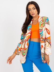 Damespakken Fashion Jacket Print Losse jas Vintage Weltzakken met lange mouwen vrouwelijke bovenkleding herfst casual blazer