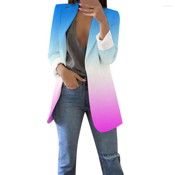 Trajes de mujer moda coreana Casual Blazer primavera otoño traje largo de mujer prendas de vestir abrigos delgados chaqueta de trabajo de oficina para mujer