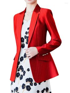 Damespakken Fashion Ladies Blazer Vrouwen Zwart Blue Red Geel Lange Mouw Vrouw Business Work Wear Slim Formal Jacket voor de herfst Winter